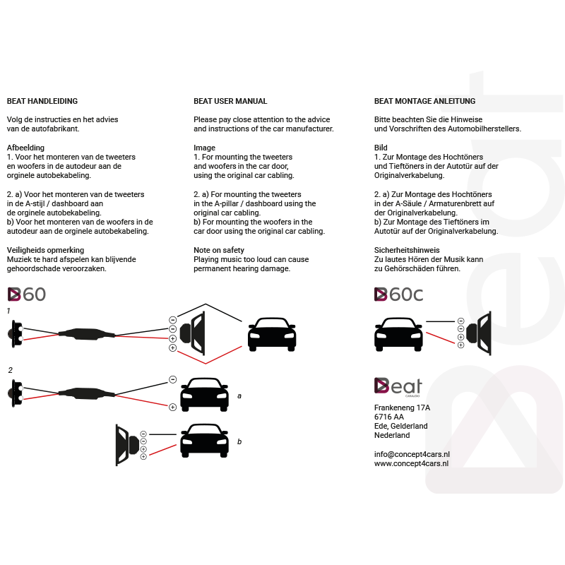 Beste speakers voor Opel GTC 2005-2011 - Voordeuren