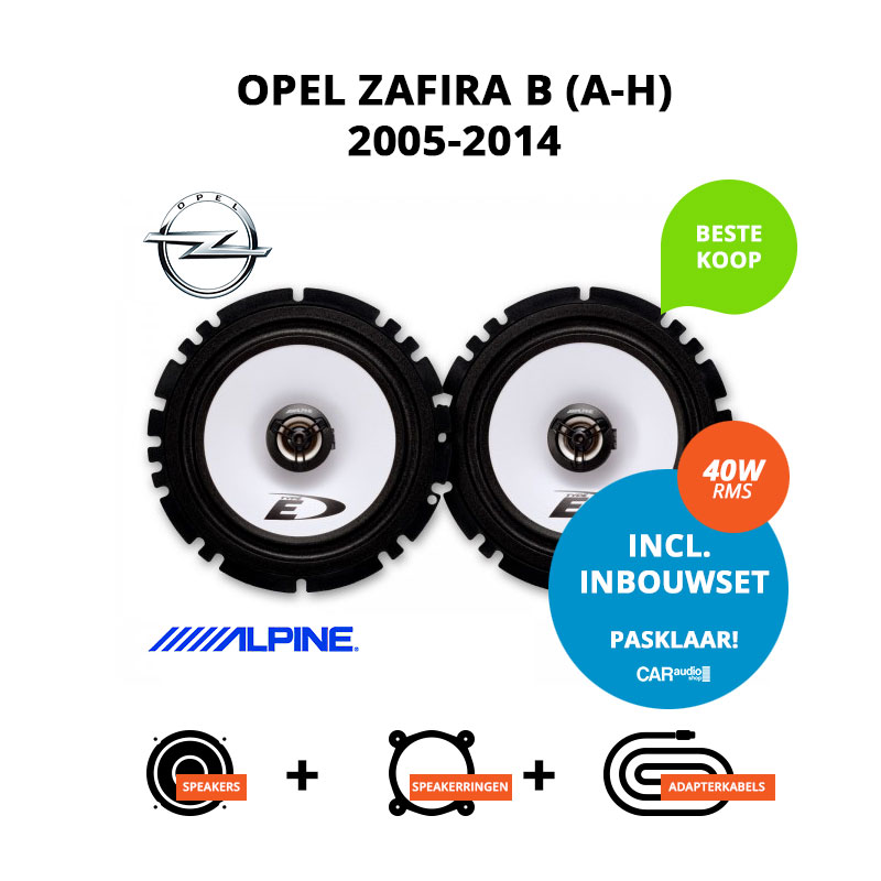 Budget speakers voor Opel Zafira (B) (02/08 - 12/14) - Voordeuren