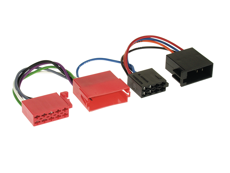 Aktieve Systeem Adapter voor Autoradios met 10-poligem ISO stekker naar Actieve systemen met Mini-ISO Block