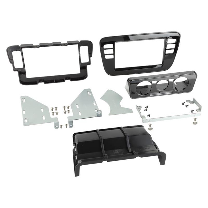 2-DIN Paneel Volkswagen up! / Seat Mii / Skoda Citigo 2011-2016  Kleur: Piano zwart