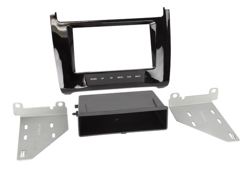 2-DIN Paneel met pocket Volkswagen Polo V (Typ 6C) 2014-2019 Kleur: Piano Zwart