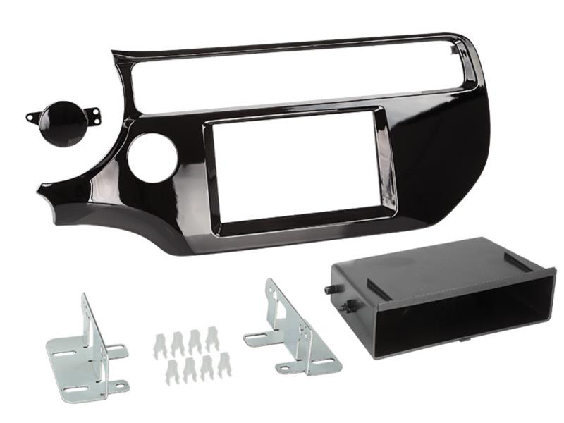 2-DIN Paneel met pocket Kia Rio 2015-2019 Kleur: Piano Zwart