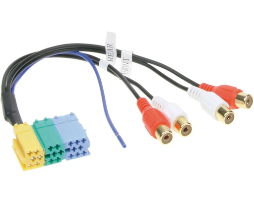 [AOT-1441-02] Voorversterker adapter MINI ISO naar 4 vergulde cinch female