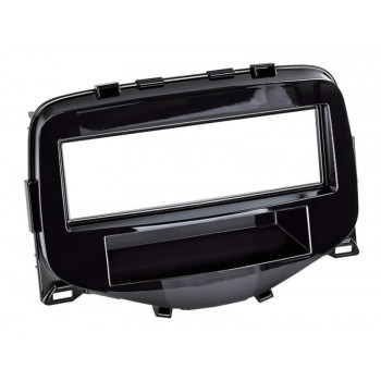 [381040-15] 2-DIN Paneel Citroën C1 / Peugeot 108 / Toyota Aygo - Kleur : piano Zwart